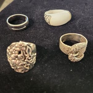 Silver And White Collection! All 925 Silver. All Size 12